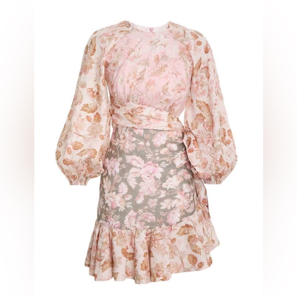Zimmermann LYRE WRAP BILLOW MINI DRESS